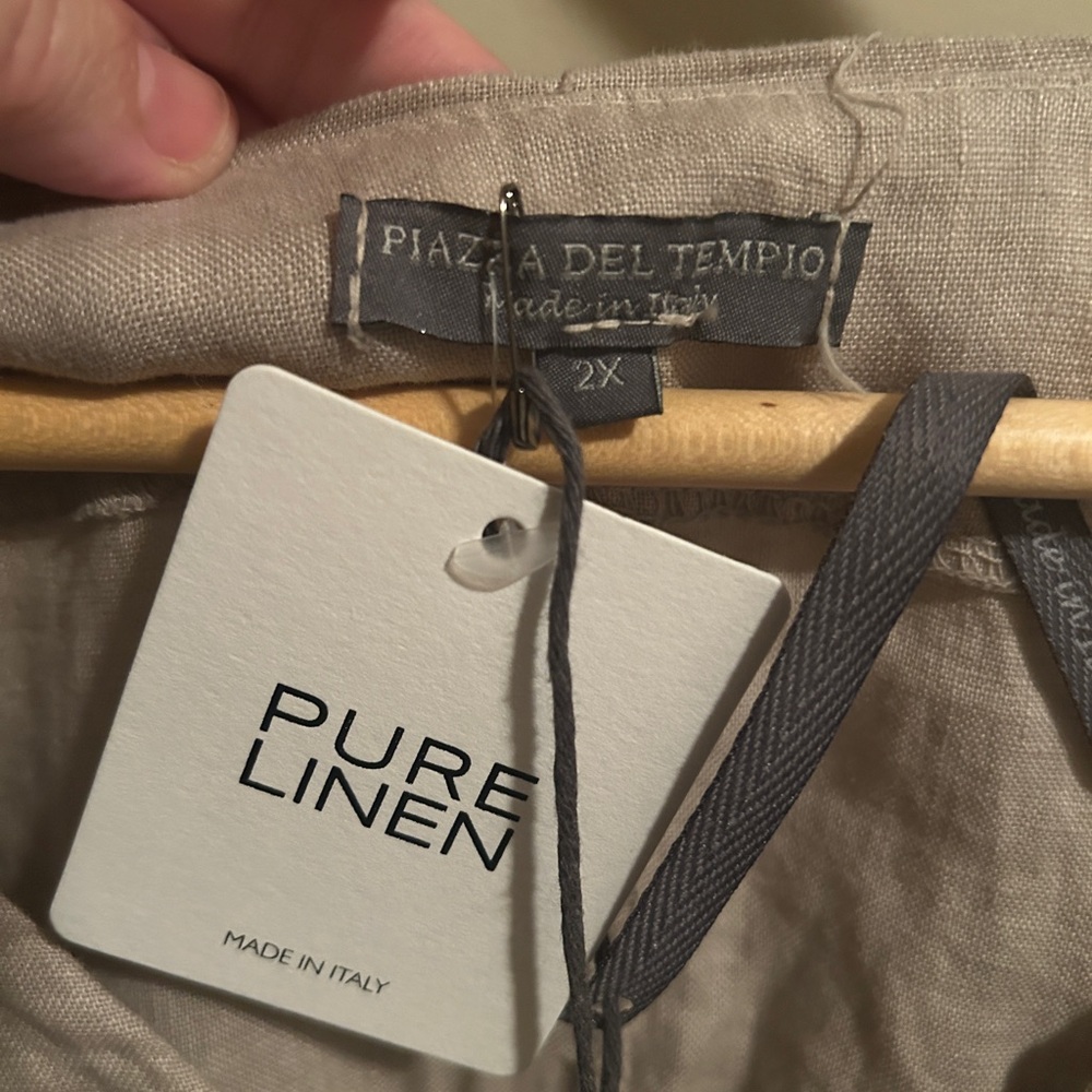 NWT Linen Sleeveless Midi Dress in Beige - Picture 10 of 10
